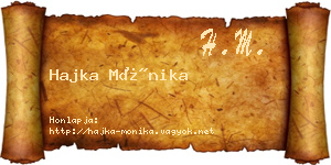 Hajka Mónika névjegykártya